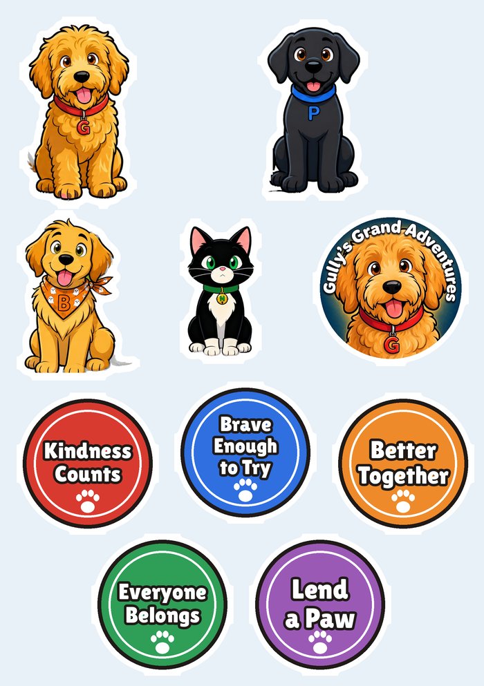 Gully & Friends Sticker Sheet